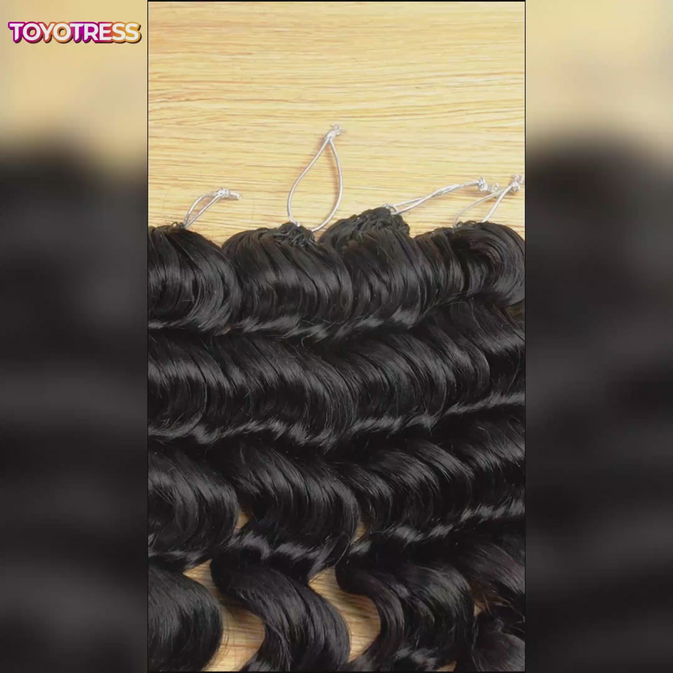 Toyotress® Human Crochet Hair Knotless Pre-Separated Human Hair Ocean Wave Crochet Hair Body Wave Extensions